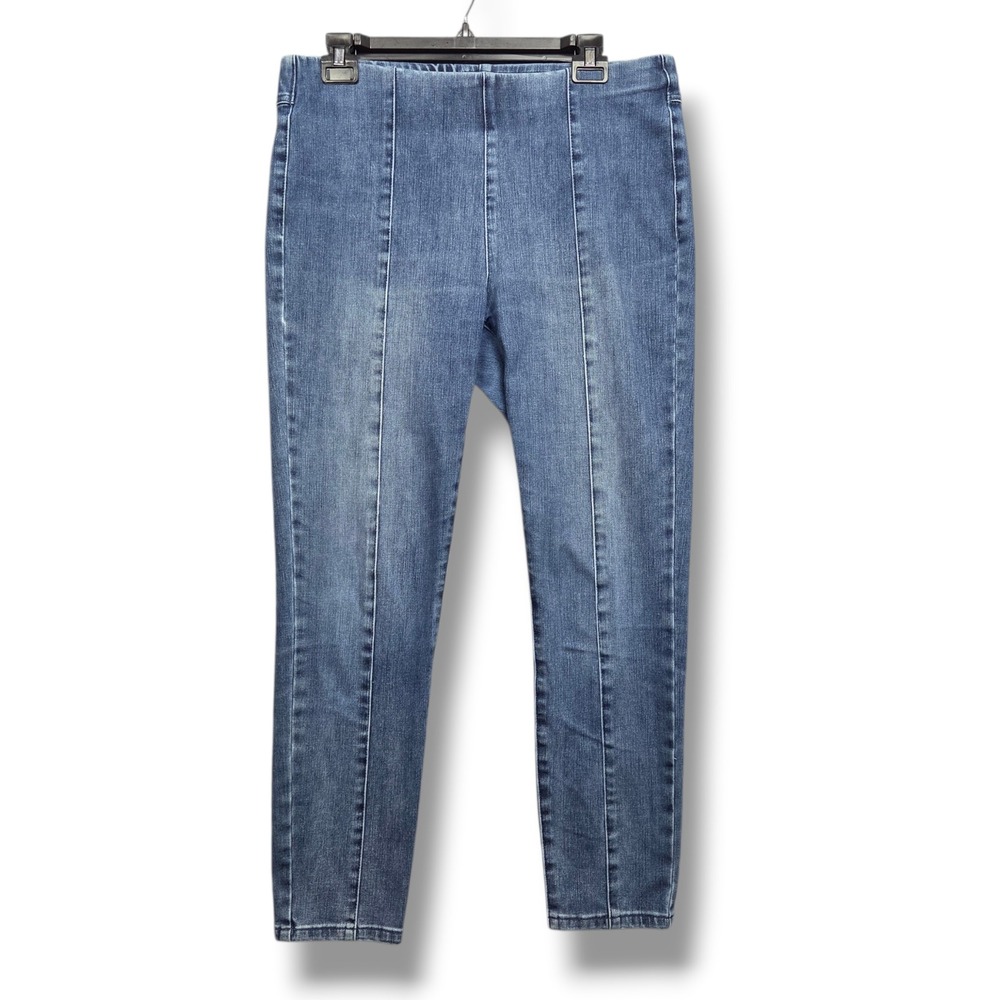 Soft Surroundings Pull On Skinny Jeans Womens Medium Seam Front Ultimate Denim